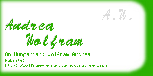 andrea wolfram business card